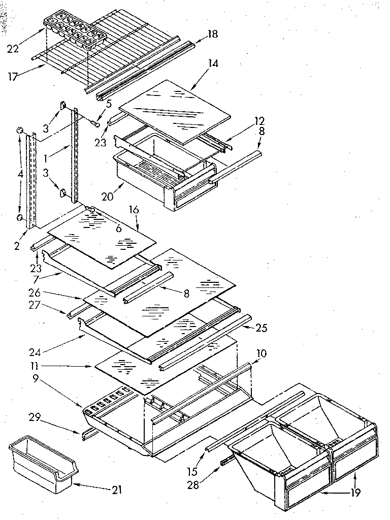 Whirlpool ET20GKXSF01 shelf diagram