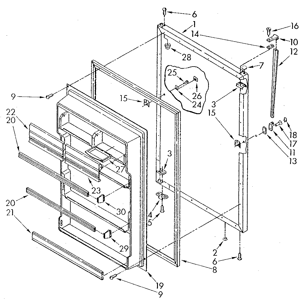 Whirlpool ET20GKXSF01 refrigerator door diagram