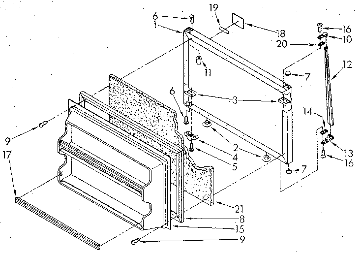 Whirlpool ET18GKXSF02 freezer door diagram