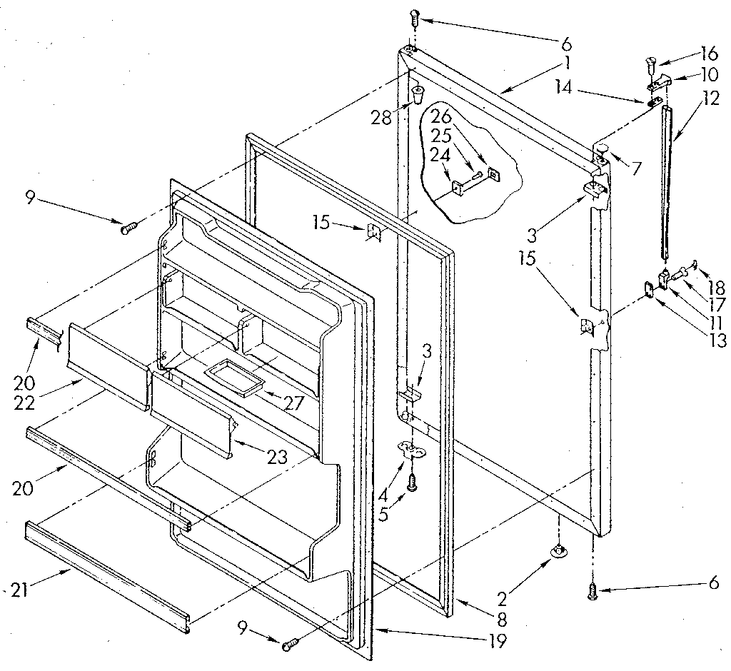 Whirlpool ET18GKXSF02 refrigerator door diagram