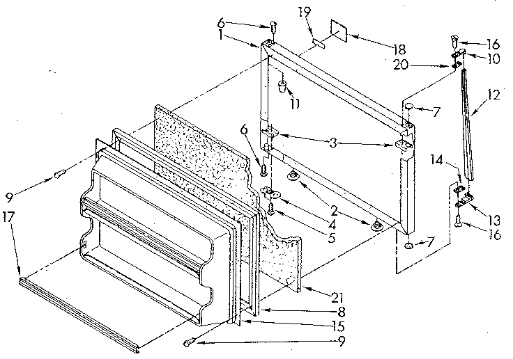 Whirlpool ET18GKXSF03 freezer door diagram