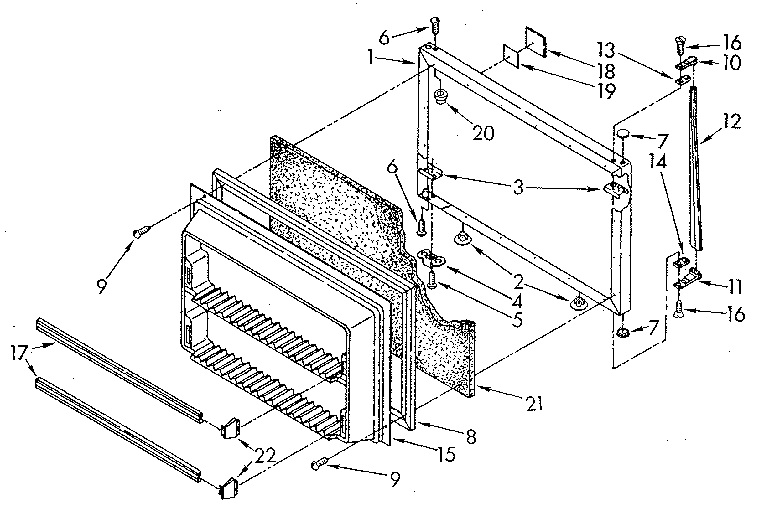 Whirlpool ET20NKXSM10 freezer door diagram