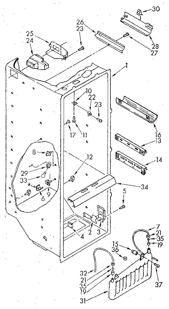 Whirlpool ED22DWXTG01 refrigerator liner diagram