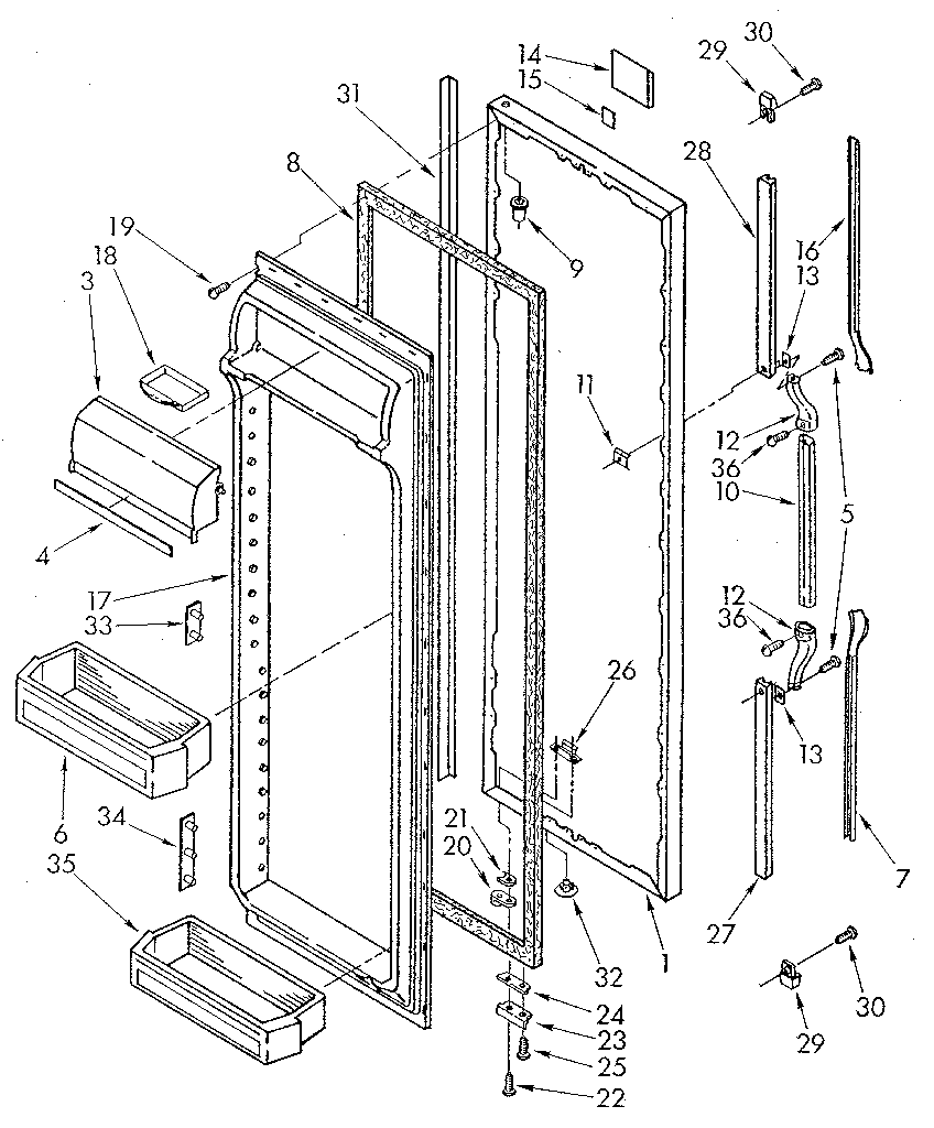 Whirlpool ED22DWXTG01 refrigerator door diagram