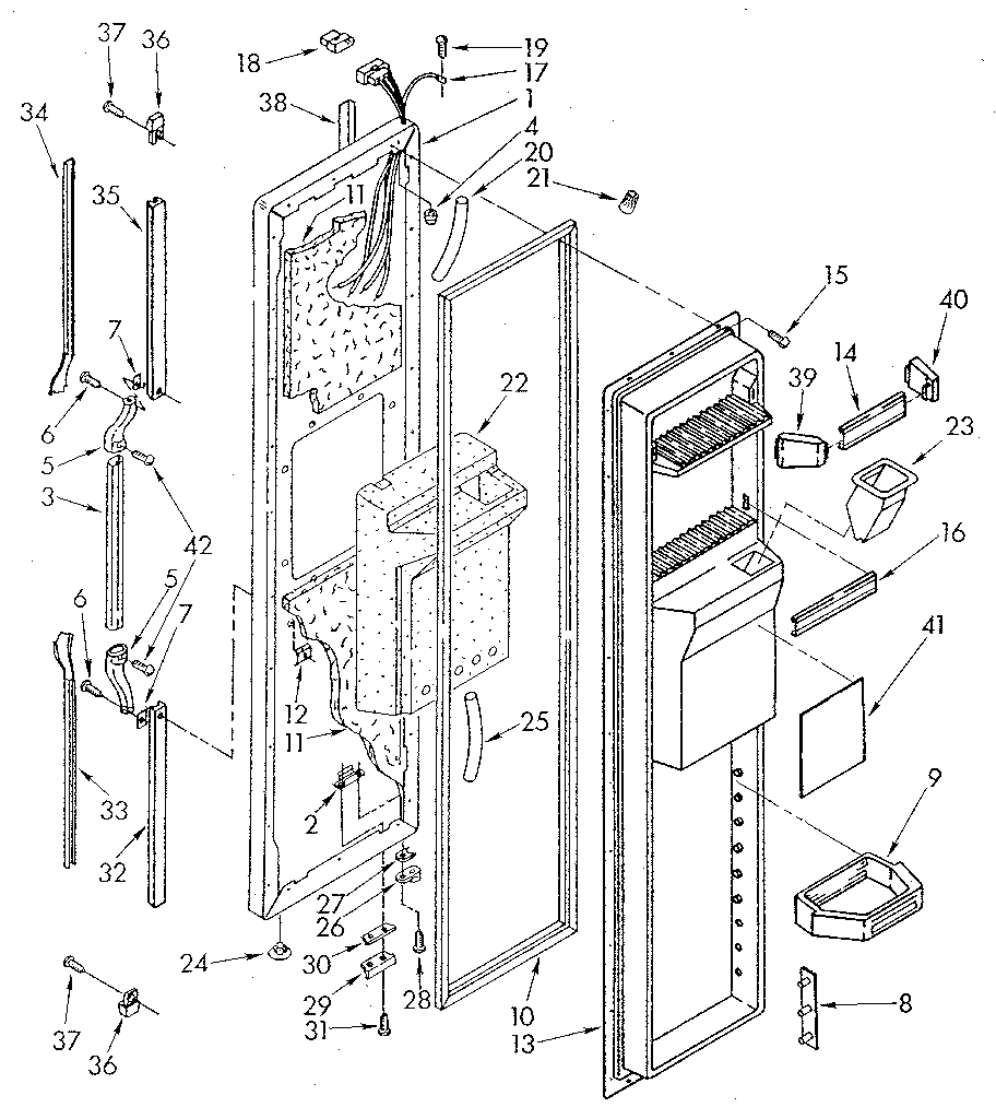 Whirlpool ED22DWXTG01 freezer door diagram
