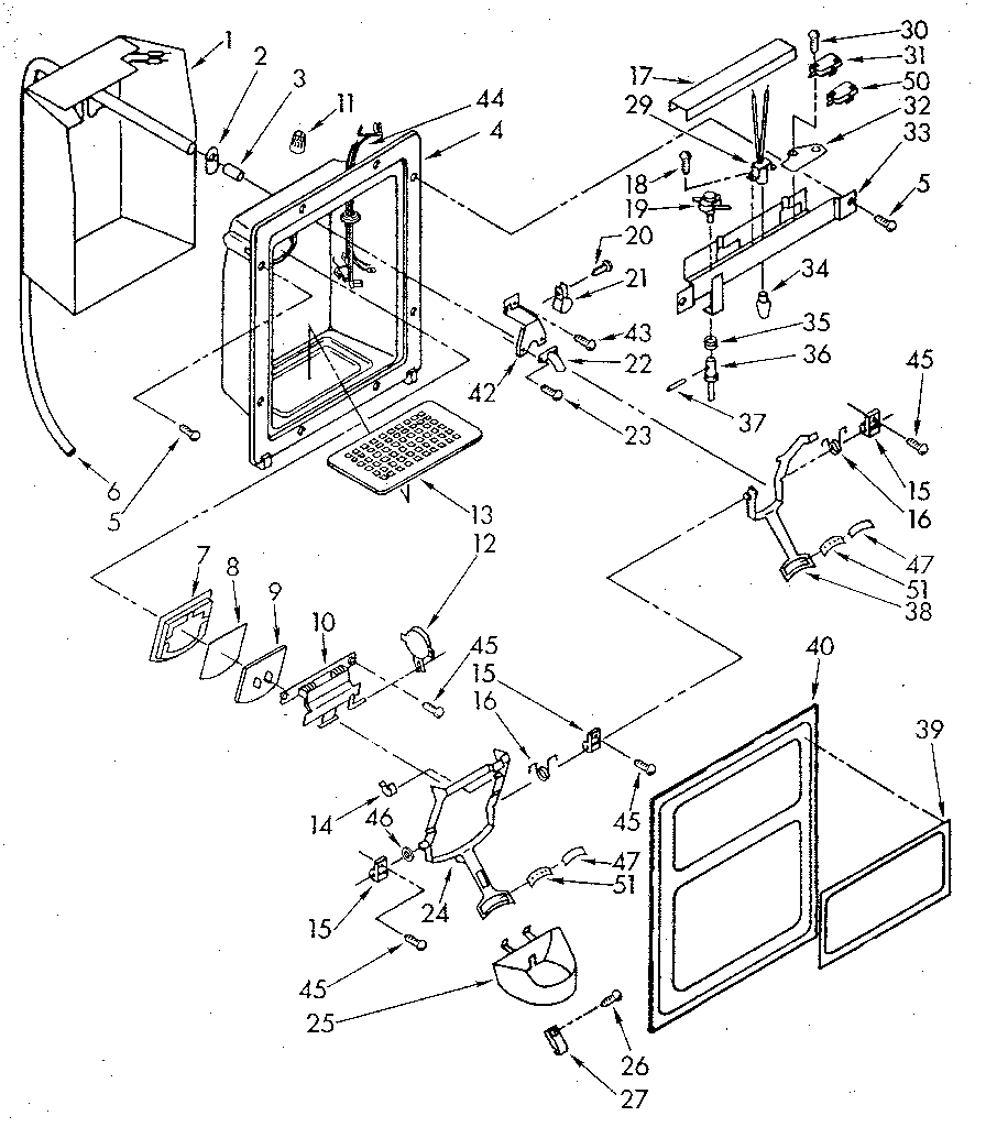 Whirlpool ED22DWXTG01 dispenser front diagram