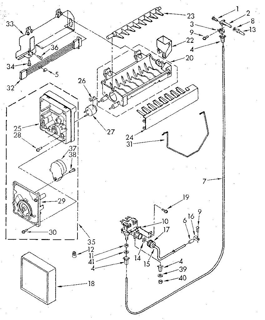 Whirlpool ED22DWXTG01 icemaker diagram