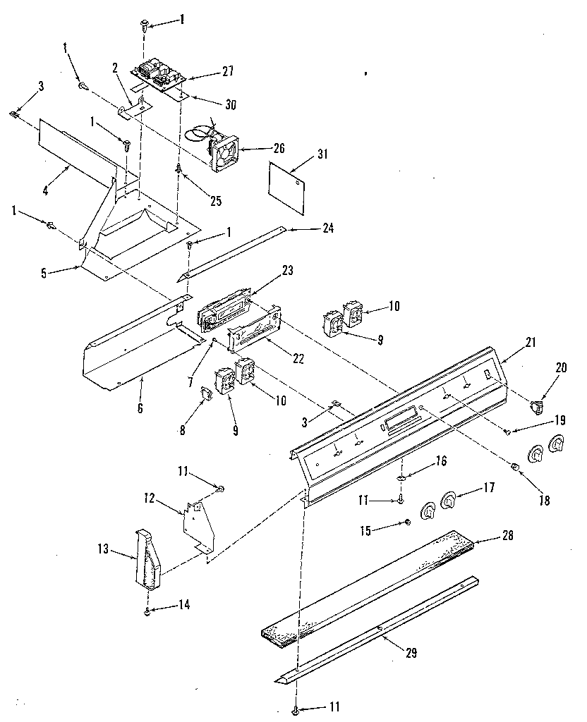 Kenmore 2784558815 control section diagram