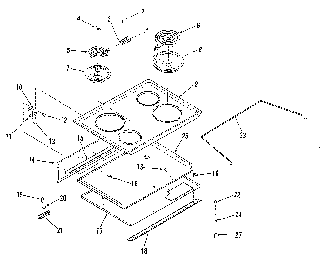 Kenmore 2784558815 main top section diagram