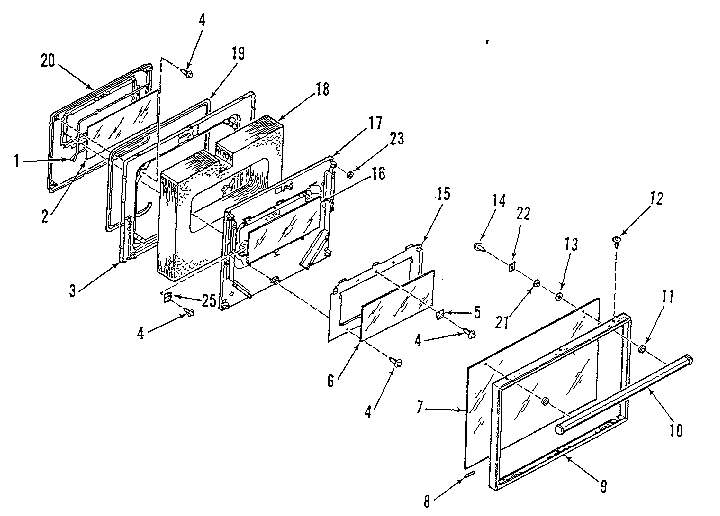 Kenmore 2784558815 oven door section diagram