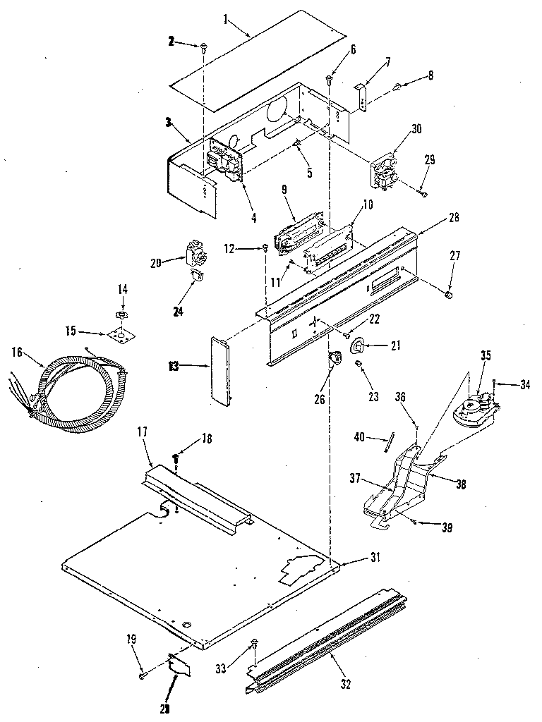Kenmore 2784238895 control panel diagram