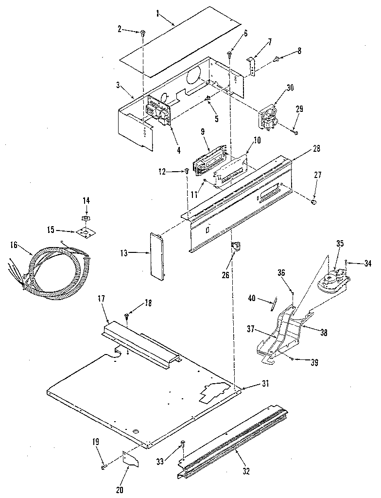 Kenmore 2784038895 control panel section diagram