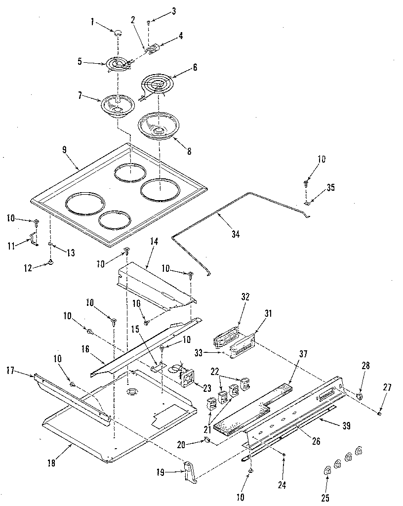 Kenmore 9114658812 main top section diagram