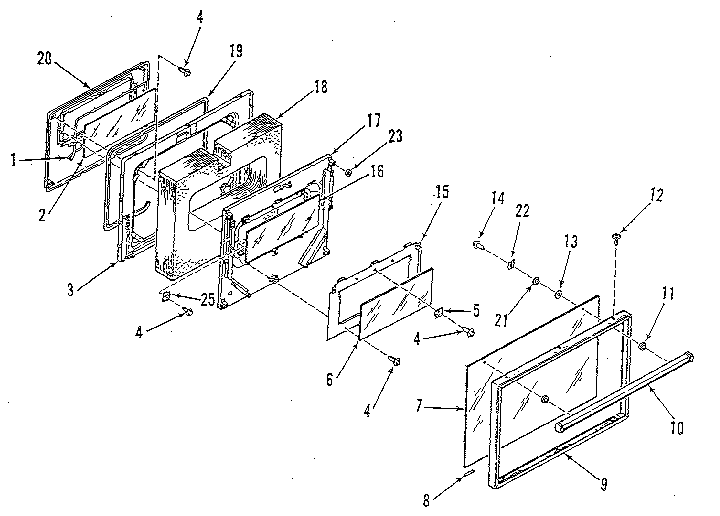 Kenmore 9114658812 oven door section diagram