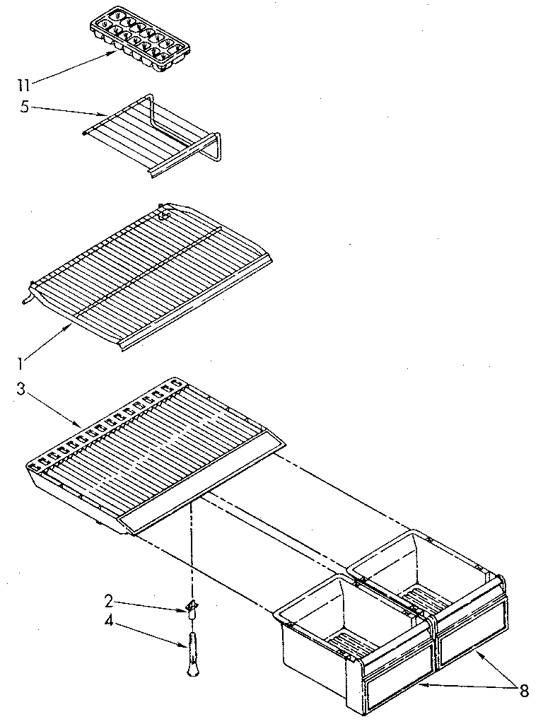 Whirlpool ET18JKXSF02 shelf diagram