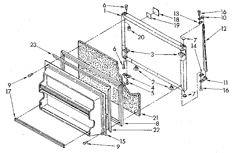 Whirlpool ET18JKXSF04 freezer door diagram
