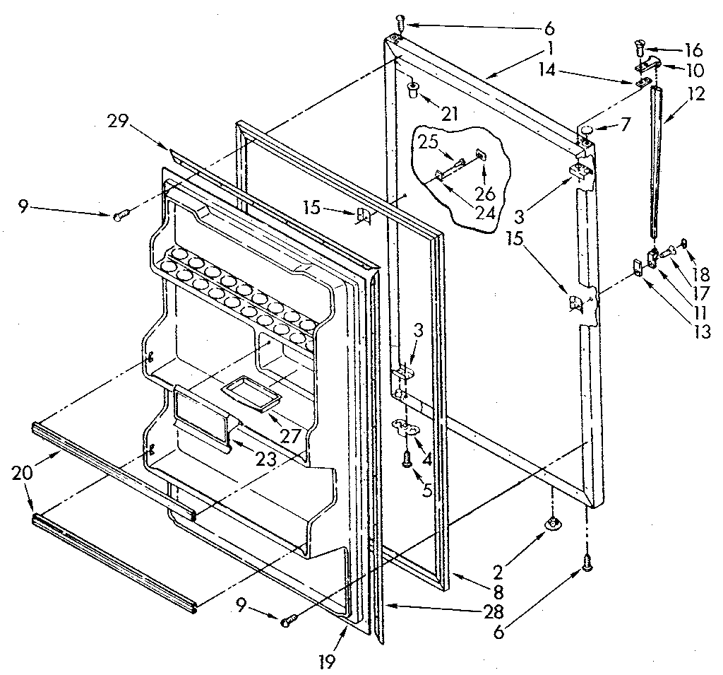 Whirlpool ET18JKXSF04 refrigerator door diagram