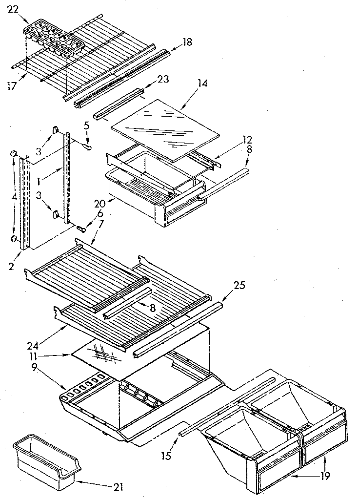 Whirlpool ET20NKXSN11 shelf diagram