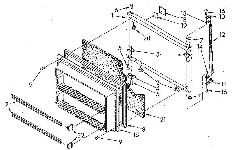 Whirlpool ET20NKXSN11 freezer door diagram