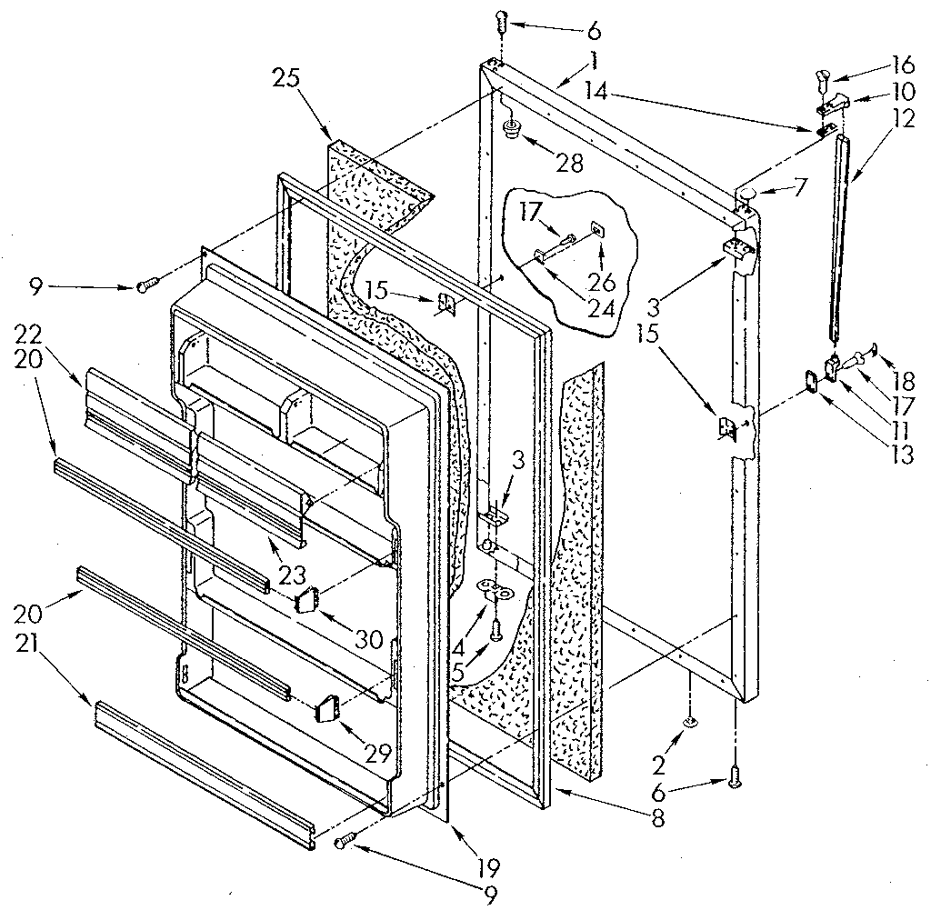 Whirlpool ET20NKXSN11 refrigerator door diagram