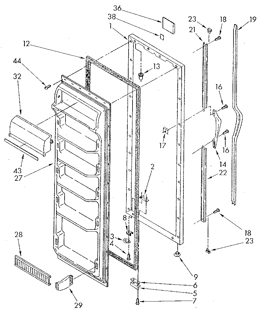 Whirlpool ED20AKXSW01 refrigerator door diagram