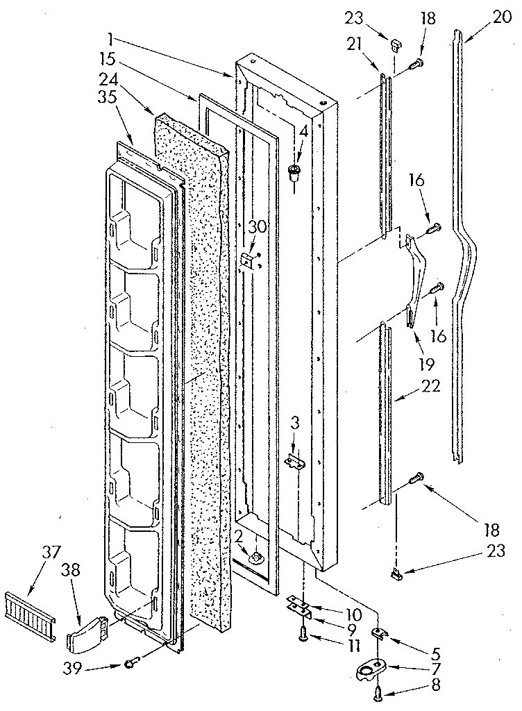 Whirlpool ED20AKXSW01 freezer door diagram