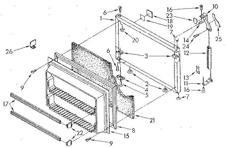 Whirlpool ET20DKXTM01 freezer door diagram