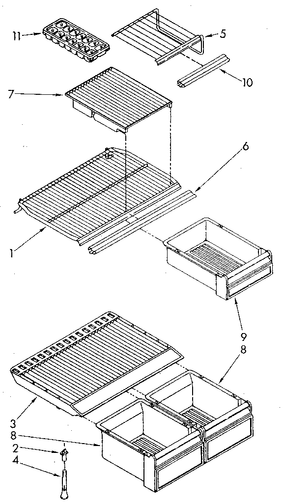 Whirlpool ET18NKXSW03 shelf diagram