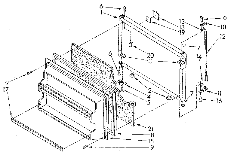 Whirlpool ET18NKXSW03 freezer door diagram