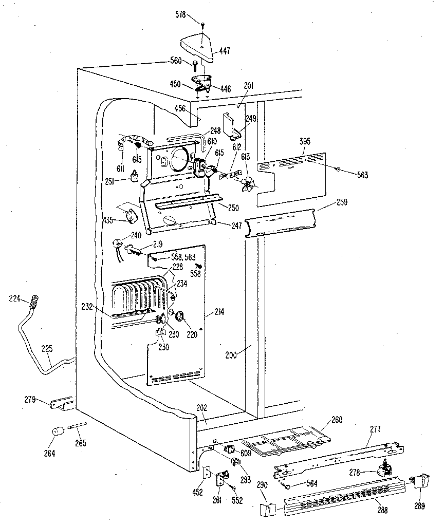 Kenmore 3638594782 freezer section diagram