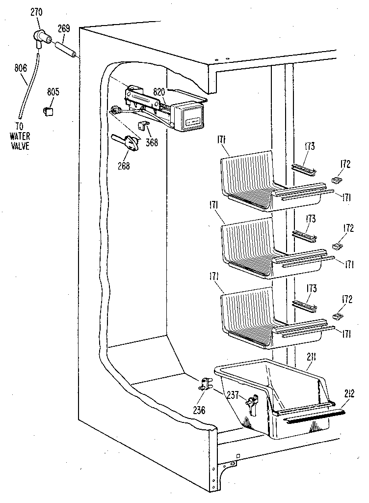 Kenmore 3638594782 freezer section diagram