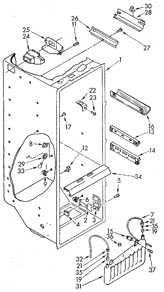 Whirlpool ED25DWXTG03 refrigerator liner diagram