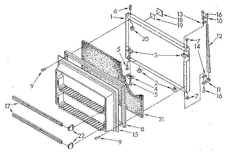 Whirlpool ET20GKXSN02 freezer door diagram
