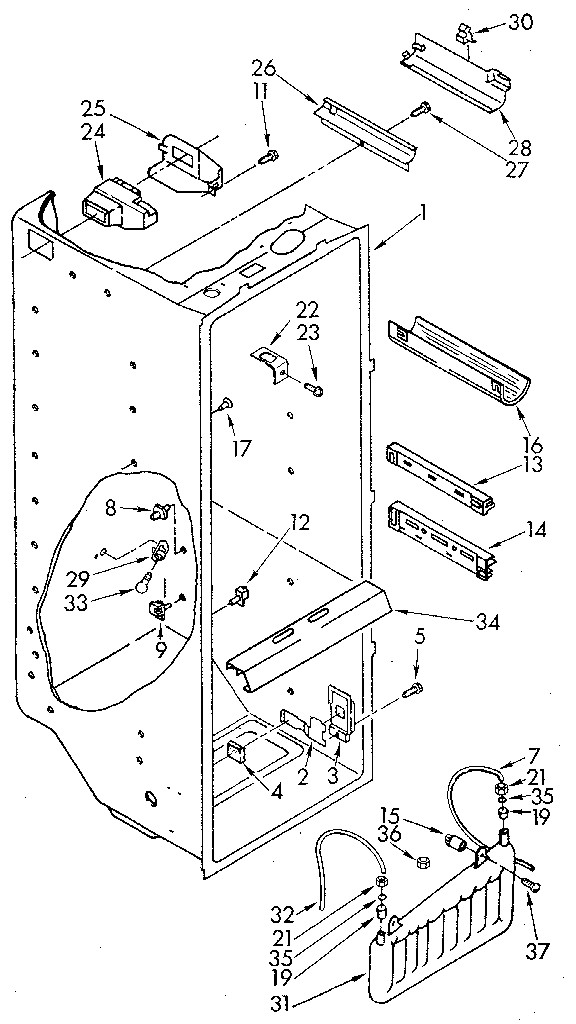 Whirlpool ED22DWXTF03 refrigerator liner diagram