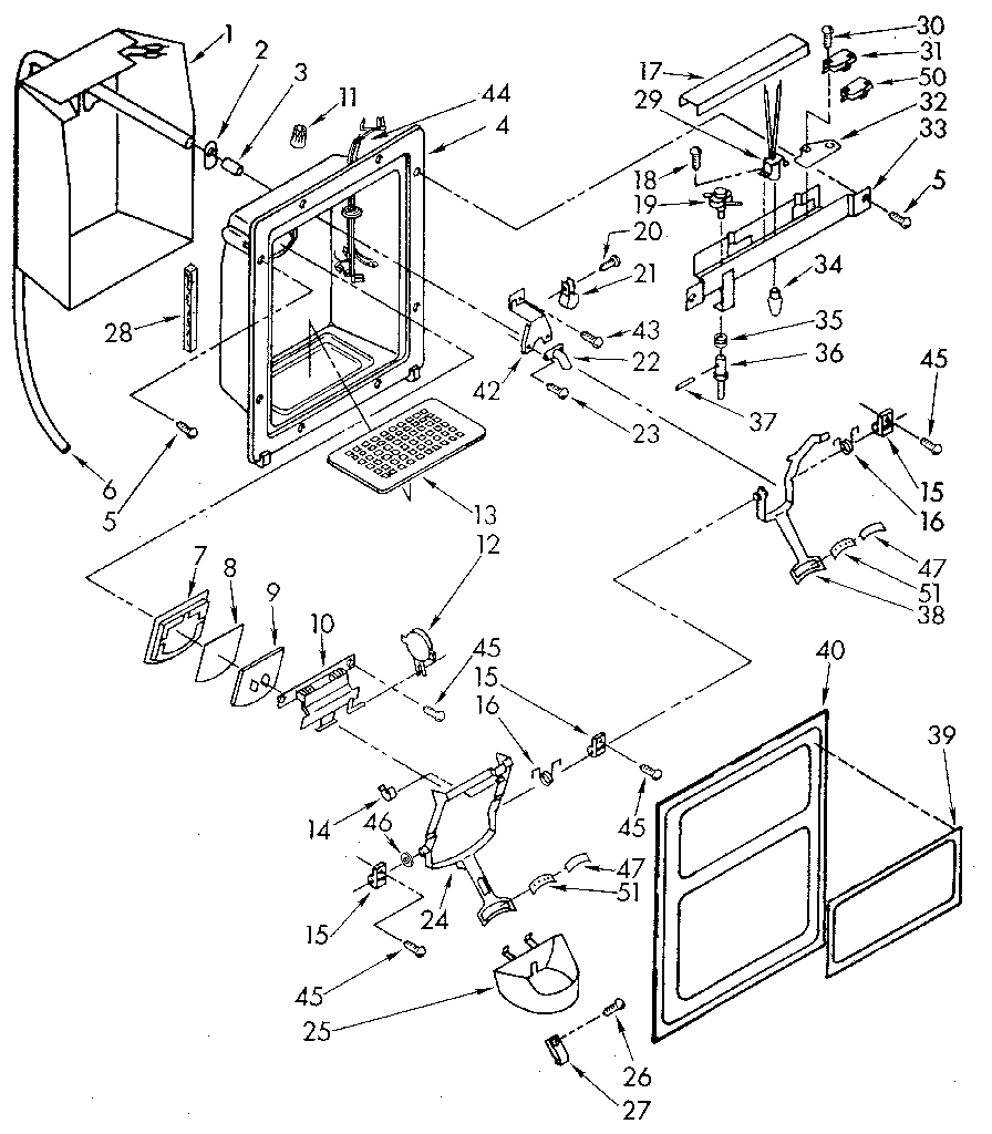 Whirlpool ED22DWXTF03 dispenser front diagram