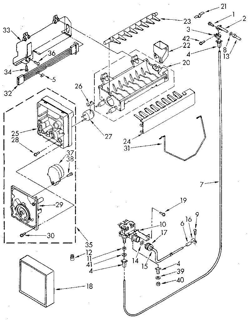 Whirlpool ED22DWXTF03 icemaker diagram