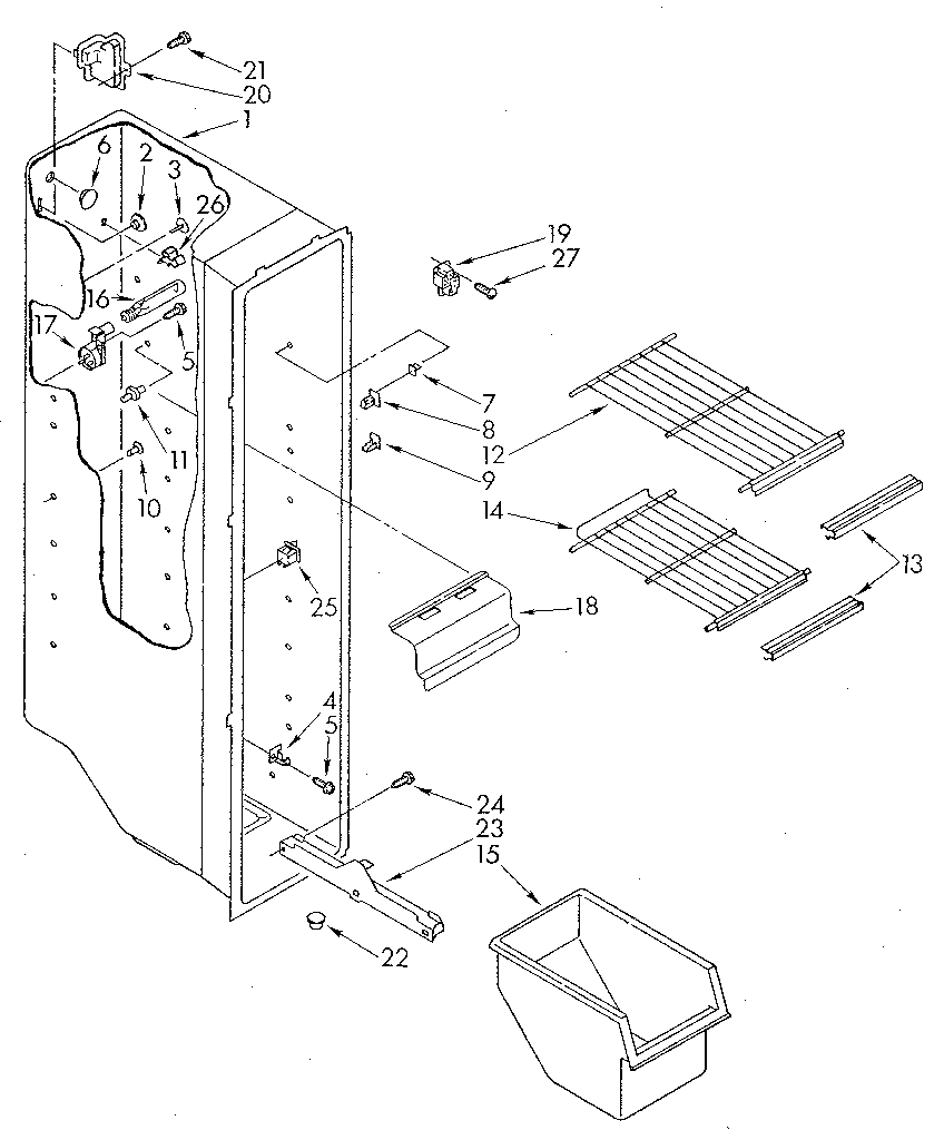 Whirlpool ED20AKXSW02 freezer liner diagram