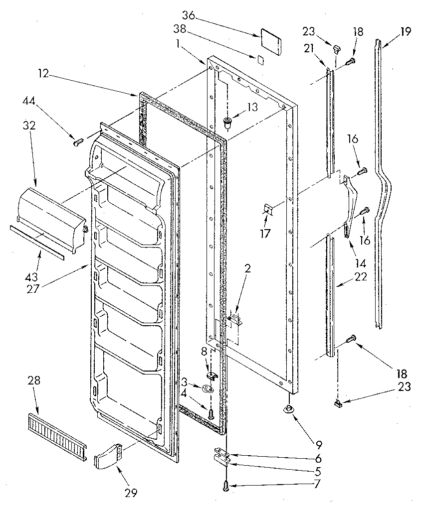 Whirlpool ED20AKXSW02 refrigerator door diagram