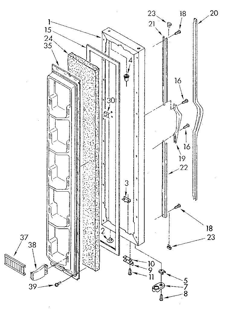 Whirlpool ED20AKXSW02 freezer door diagram