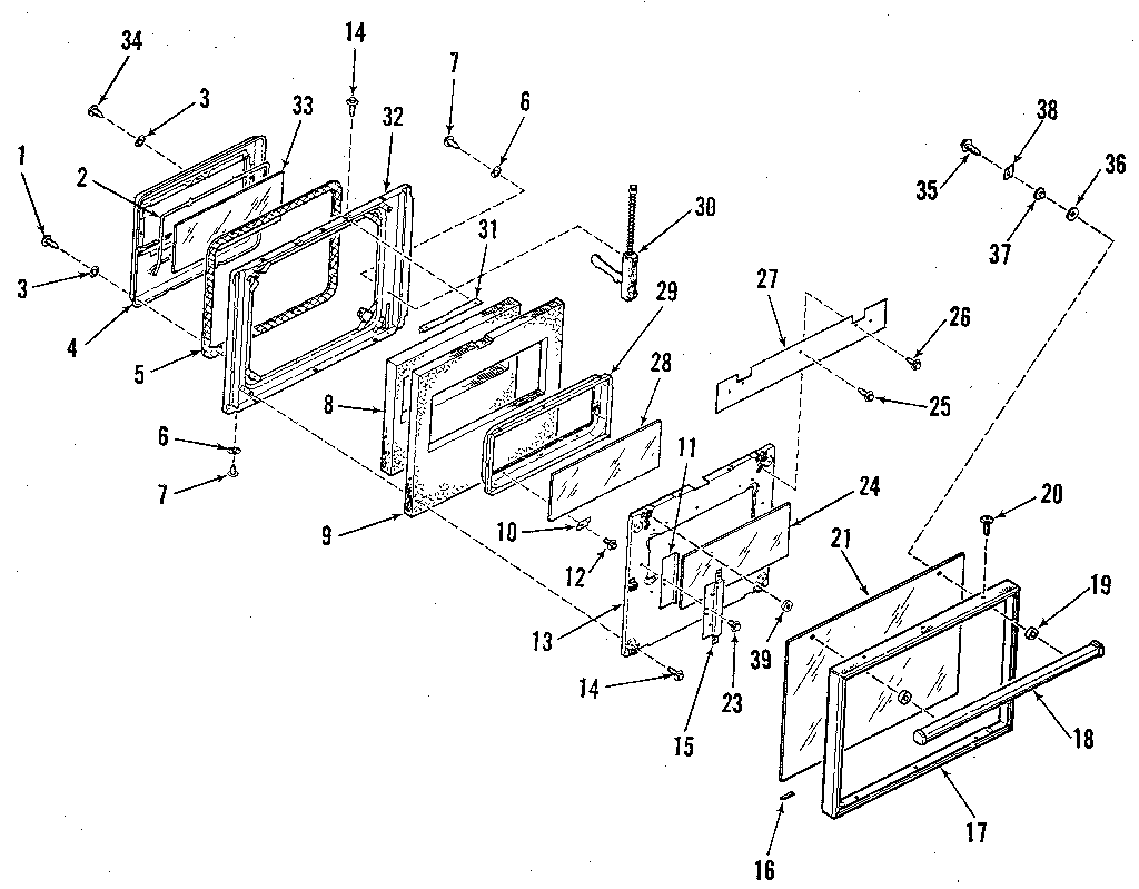 Kenmore 2784298893 oven door diagram