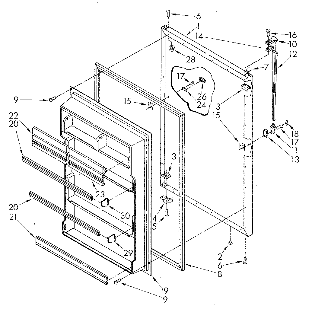 Whirlpool ET20AKXSW06 refrigerator door diagram