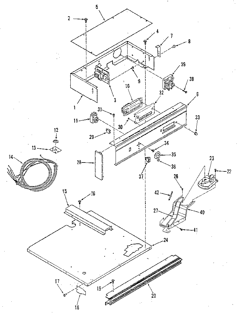 Kenmore 2784288895 control panel section diagram