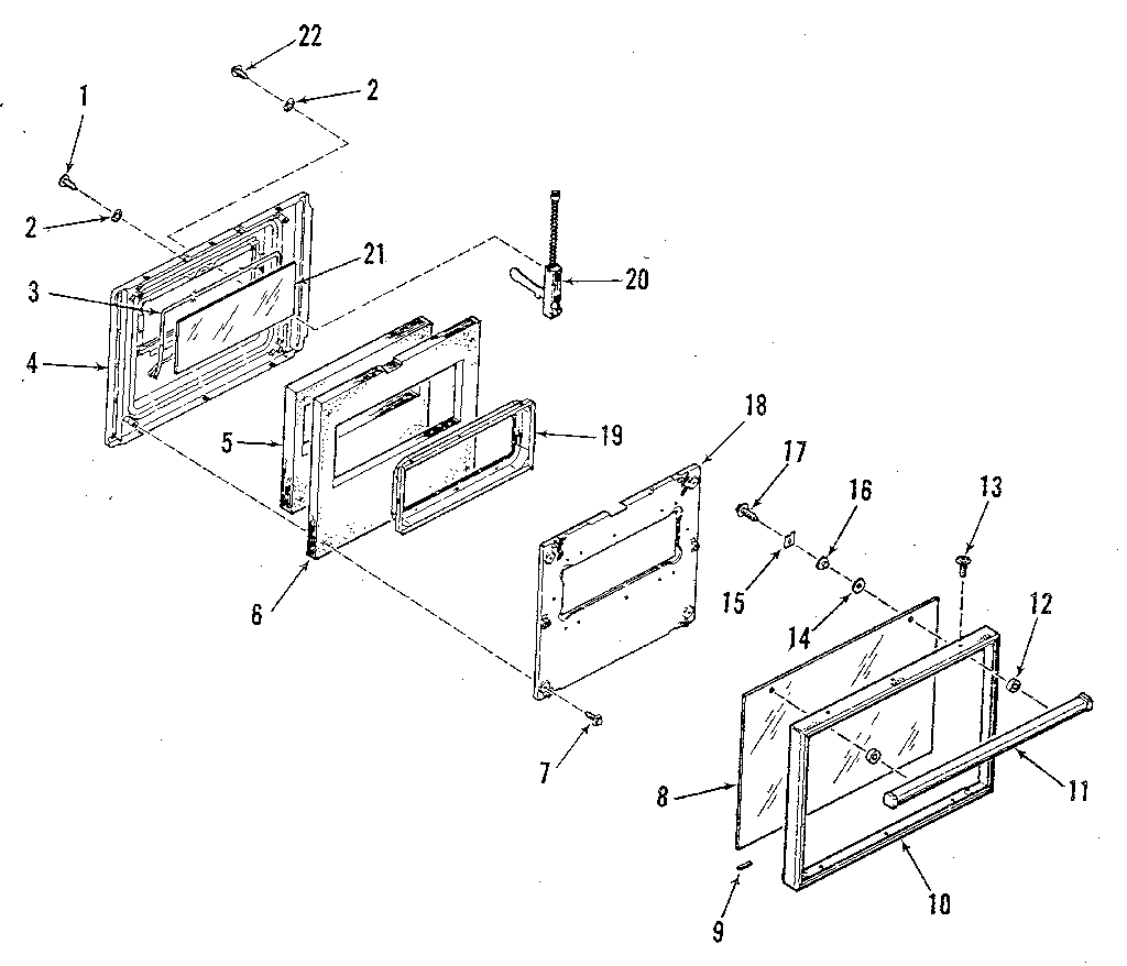 Kenmore 2784288895 lower oven door section diagram