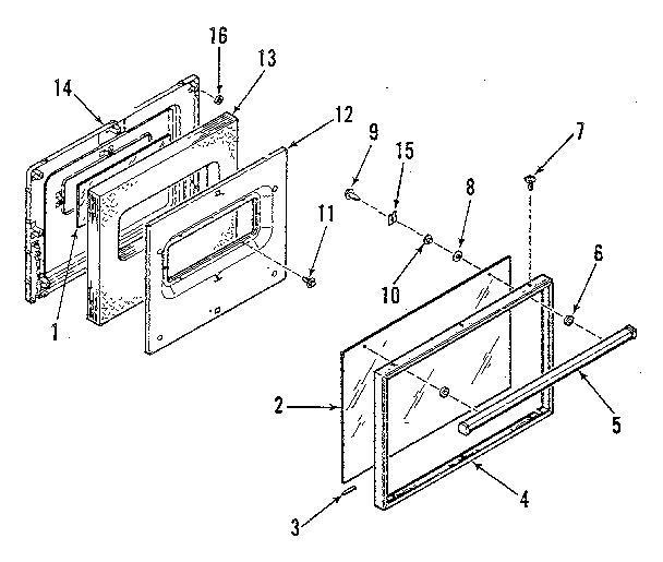 Kenmore 9114548812 oven door section diagram