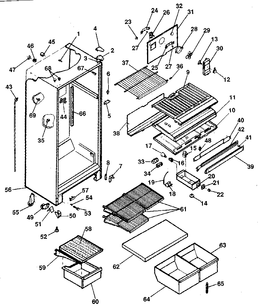 Kenmore 2538791290-1987 cabinet diagram