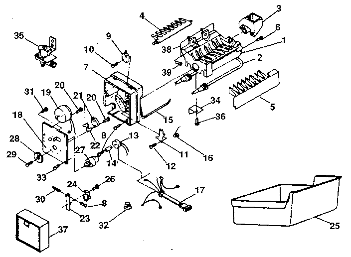 Kenmore 2538791290-1987 ice maker diagram