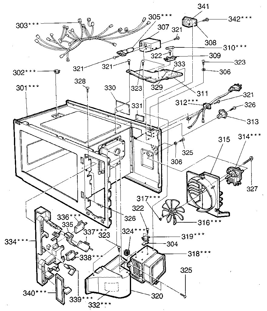 Kenmore 7218942580 switches and microwave diagram
