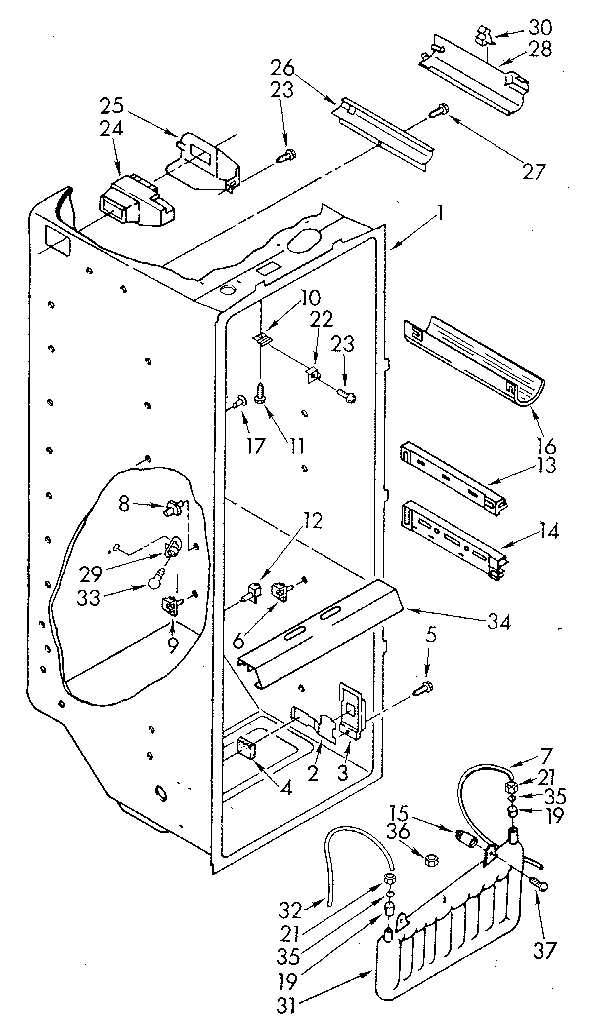 Whirlpool ED25DWXTG02 refrigerator liner diagram