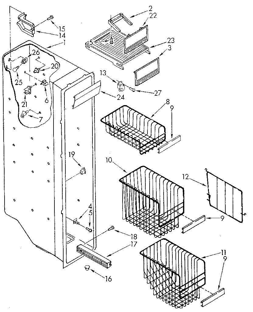 Whirlpool ED25DWXTG02 freezer liner diagram