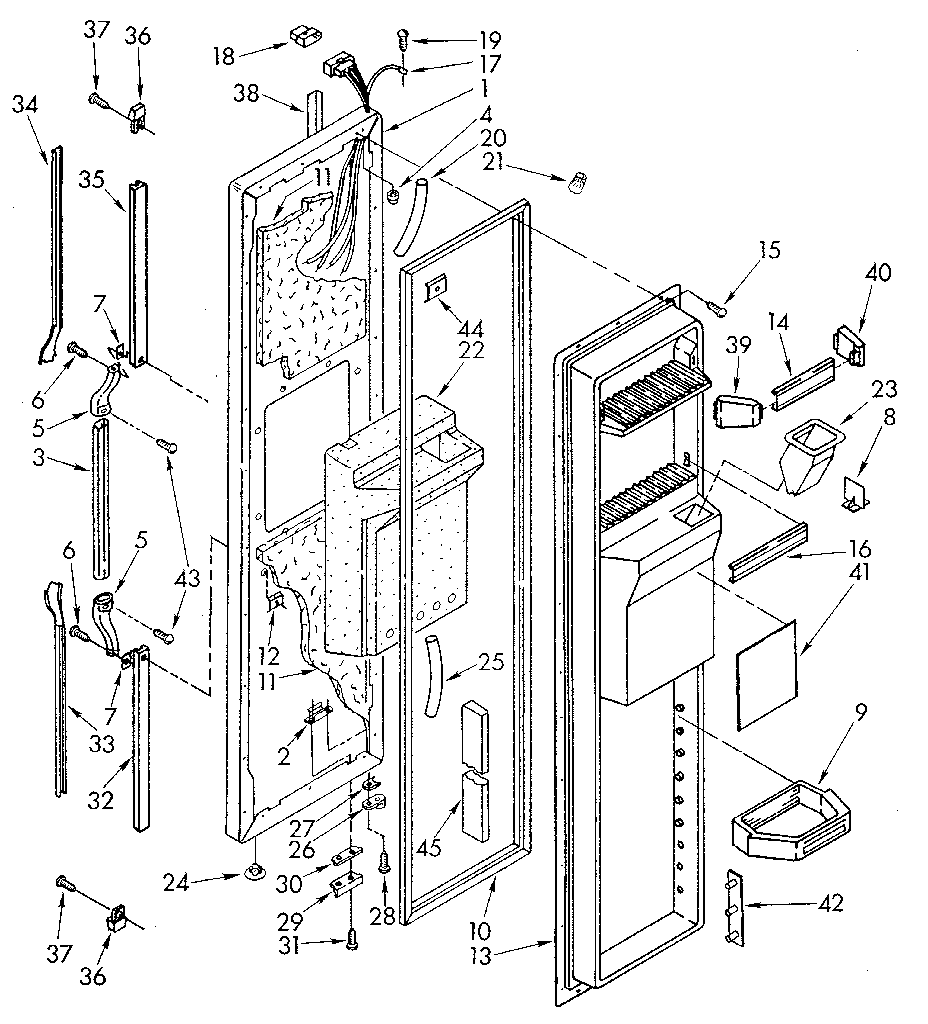 Whirlpool ED25DWXTG02 freezer door diagram